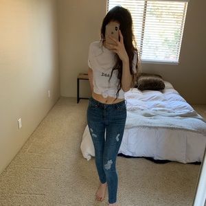 distressed medium wash jeans